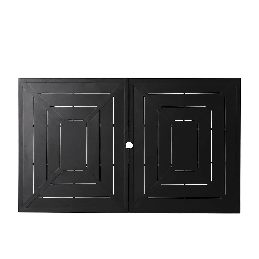 MAISON ARTS Ensemble de salle à manger d'extérieur pour 6/8 personnes, 6/8 chaises empilables en métal, 1 table rectangulaire extensible