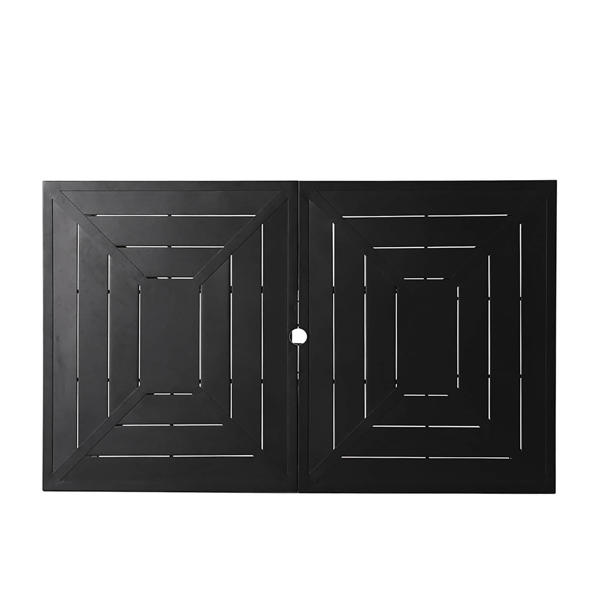 MAISON ARTS Ensemble de salle à manger d'extérieur pour 6/8 personnes, 6/8 chaises empilables en métal, 1 table rectangulaire extensible
