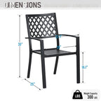 MAISON ARTS Ensemble de salle à manger d'extérieur pour 6/8 personnes, 6/8 chaises empilables en métal, 1 table rectangulaire extensible