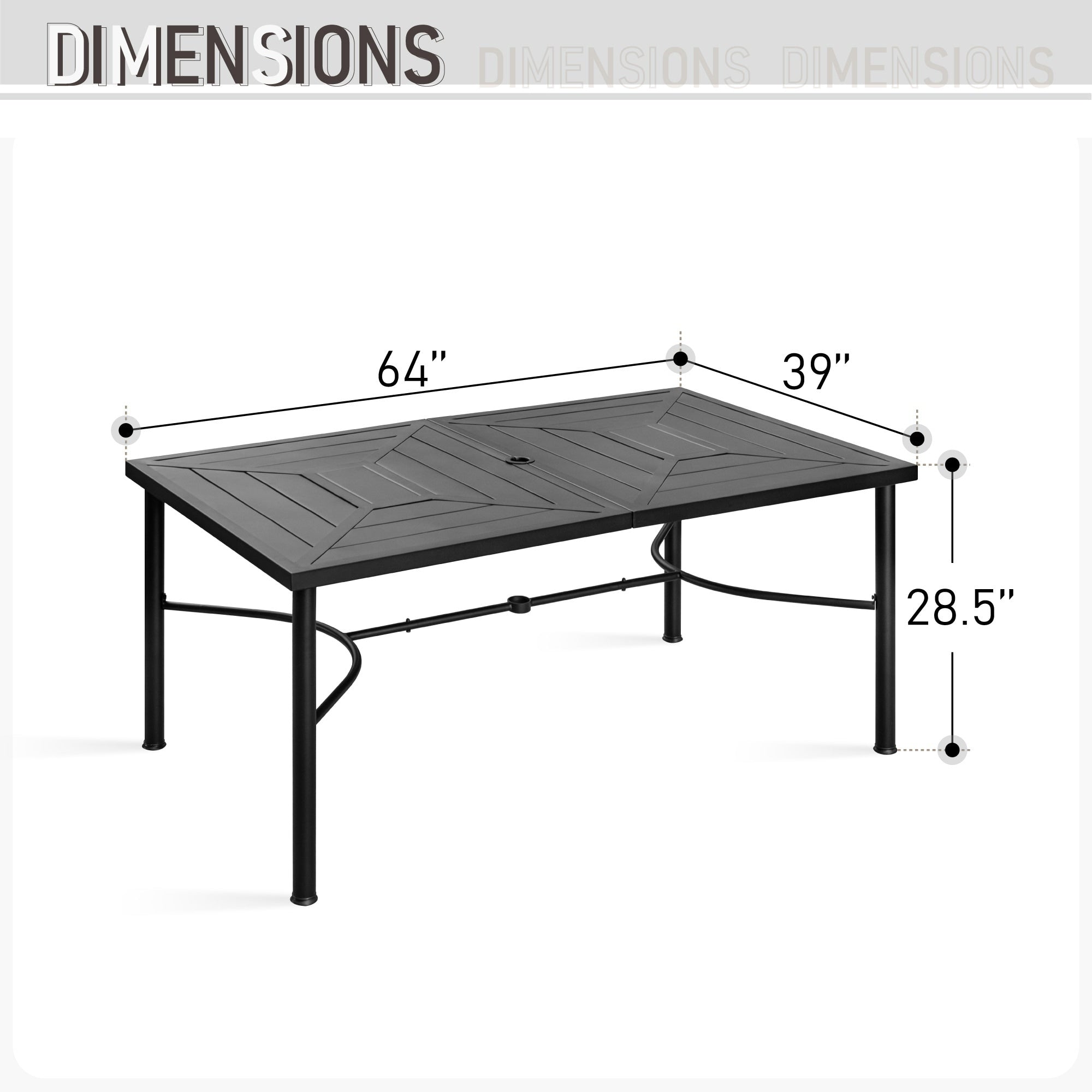 MAISON ARTS Ensemble de salle à manger d'extérieur pour 6/8 personnes, 6/8 chaises empilables en métal, 1 table rectangulaire extensible