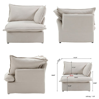 Canapés sectionnels pour salon, canapé sectionnel modulaire 4 places, housses de coussin amovibles