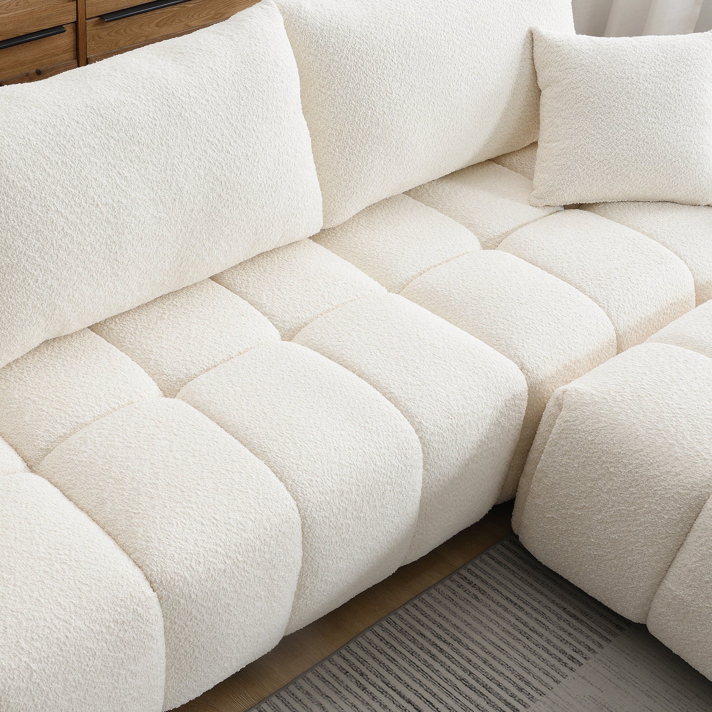 Canapé sectionnel ottoman mobile, mousse haute densité, combinaison libre