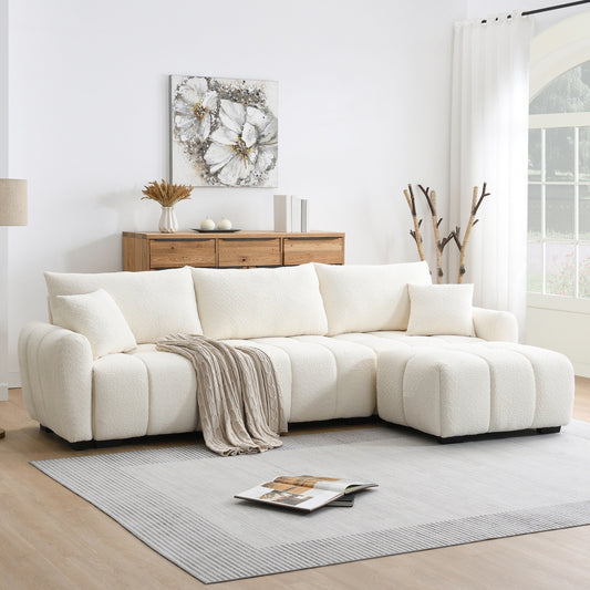 Canapé sectionnel ottoman mobile, mousse haute densité, combinaison libre