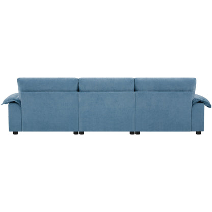 Canapé sectionnel en L avec accoudoirs multifonctionnels, chargeur double port, porte-gobelet, poches de rangement latérales, coussin moelleux
