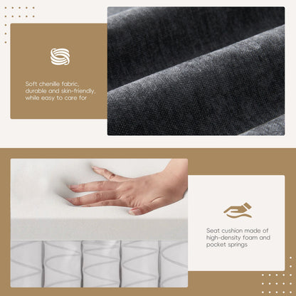 Canapé sectionnel en L avec accoudoirs multifonctionnels, chargeur double port, porte-gobelet, poches de rangement latérales, coussin moelleux