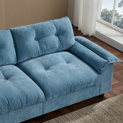 Canapé sectionnel en L avec accoudoirs multifonctionnels, chargeur double port, porte-gobelet, poches de rangement latérales, coussin moelleux