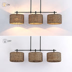 Lustre linéaire noir Sedgy à 3 lumières pour îlot de cuisine de style ferme - 41 W