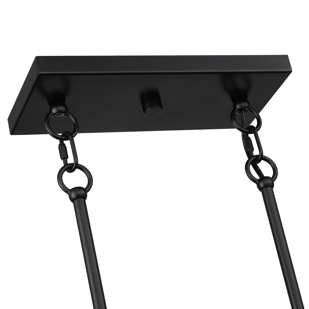 Lustre linéaire noir Sedgy à 3 lumières pour îlot de cuisine de style ferme - 41 W