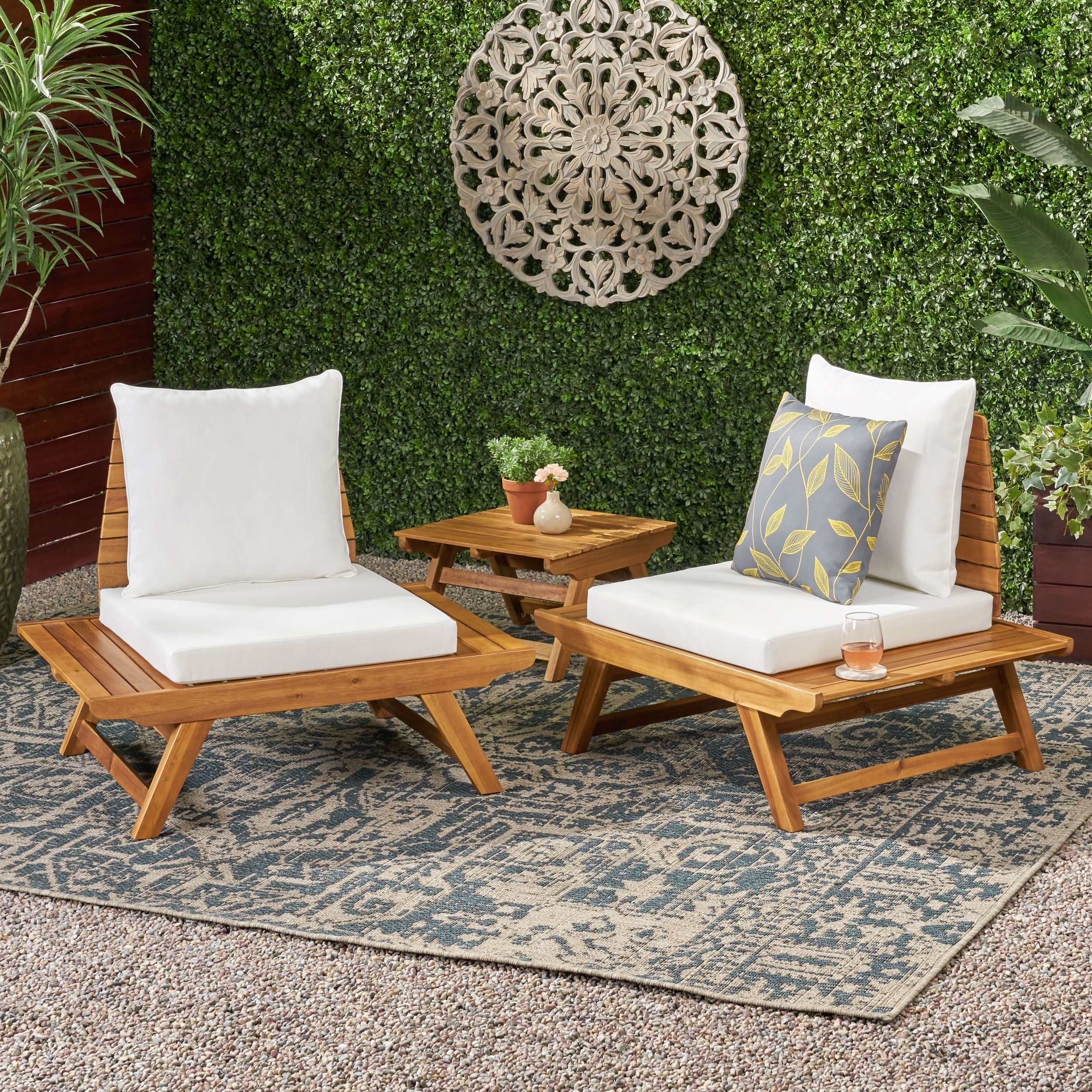 Chaises d'extérieur en bois d'acacia Sedona (lot de 2) par Christopher Knight Home