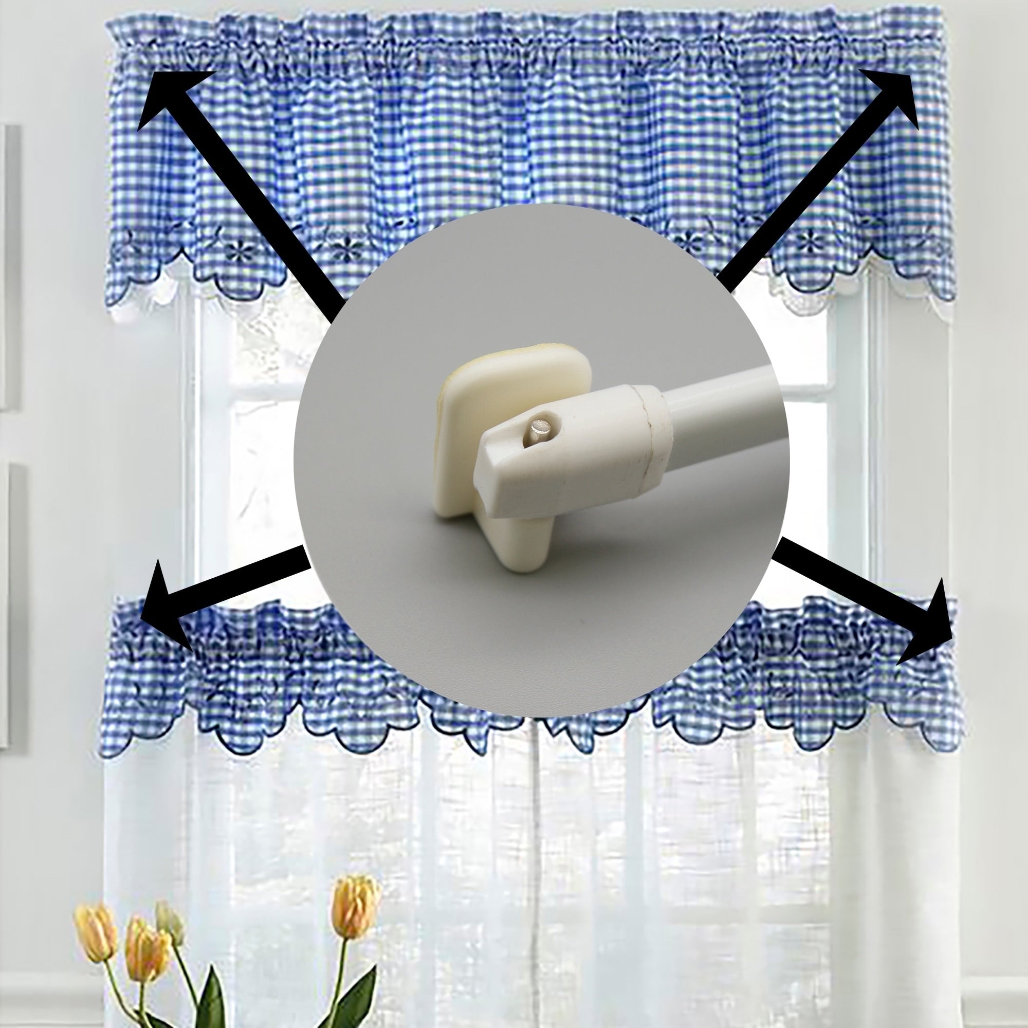 Lot de 4 crochets auto-adhésifs pour rideaux de cuisine - n/a