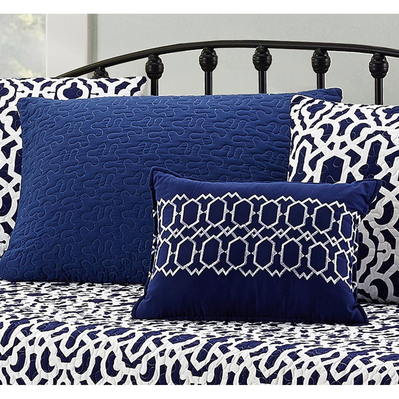 Ensemble couvre-lit Serenta 6 pièces en coton mélangé - 75 x 39