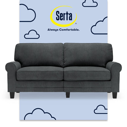 Canapé Serta Copenhagen 73 à accoudoirs roulés, polyester facile d'entretien, dossier moelleux, coussins d'assise à ressorts ensachés