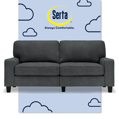 Canapé Serta Palisades 73 à accoudoirs droits, polyester facile d'entretien, dossier moelleux et coussins d'assise à ressorts ensachés