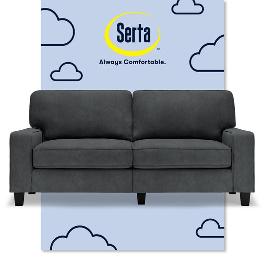 Canapé Serta Palisades 73 à accoudoirs droits, polyester facile d'entretien, dossier moelleux et coussins d'assise à ressorts ensachés