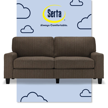 Canapé Serta Palisades 73 à accoudoirs droits, polyester facile d'entretien, dossier moelleux et coussins d'assise à ressorts ensachés