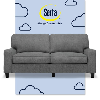 Canapé Serta Palisades 73 à accoudoirs droits, polyester facile d'entretien, dossier moelleux et coussins d'assise à ressorts ensachés
