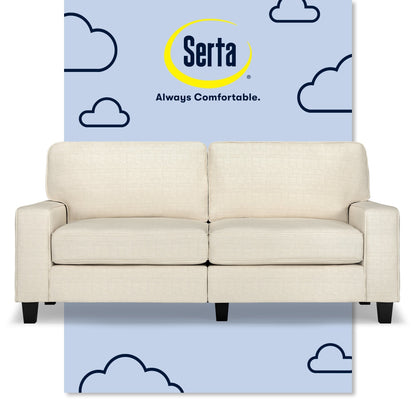 Canapé Serta Palisades 73 à accoudoirs droits, polyester facile d'entretien, dossier moelleux et coussins d'assise à ressorts ensachés