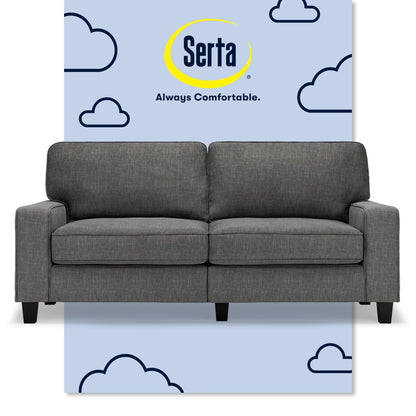 Canapé Serta Palisades 73 à accoudoirs droits, polyester facile d'entretien, dossier moelleux et coussins d'assise à ressorts ensachés