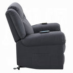 Fauteuil releveur et inclinable Seru Power Motion, massage chauffant, gris foncé