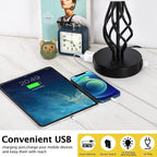 Lot de 2 lampes de chevet avec deux ports de charge USB et une prise secteur