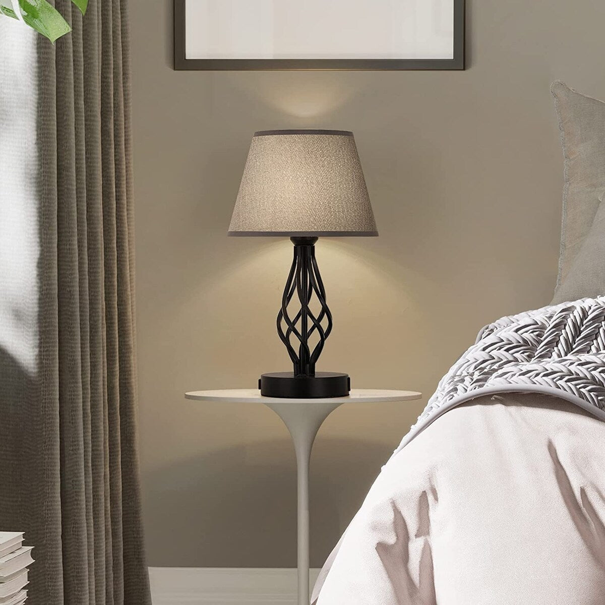 Lot de 2 lampes de chevet avec deux ports de charge USB et une prise secteur