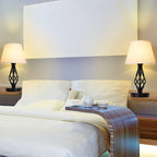 Lot de 2 lampes de chevet avec deux ports de charge USB et une prise secteur