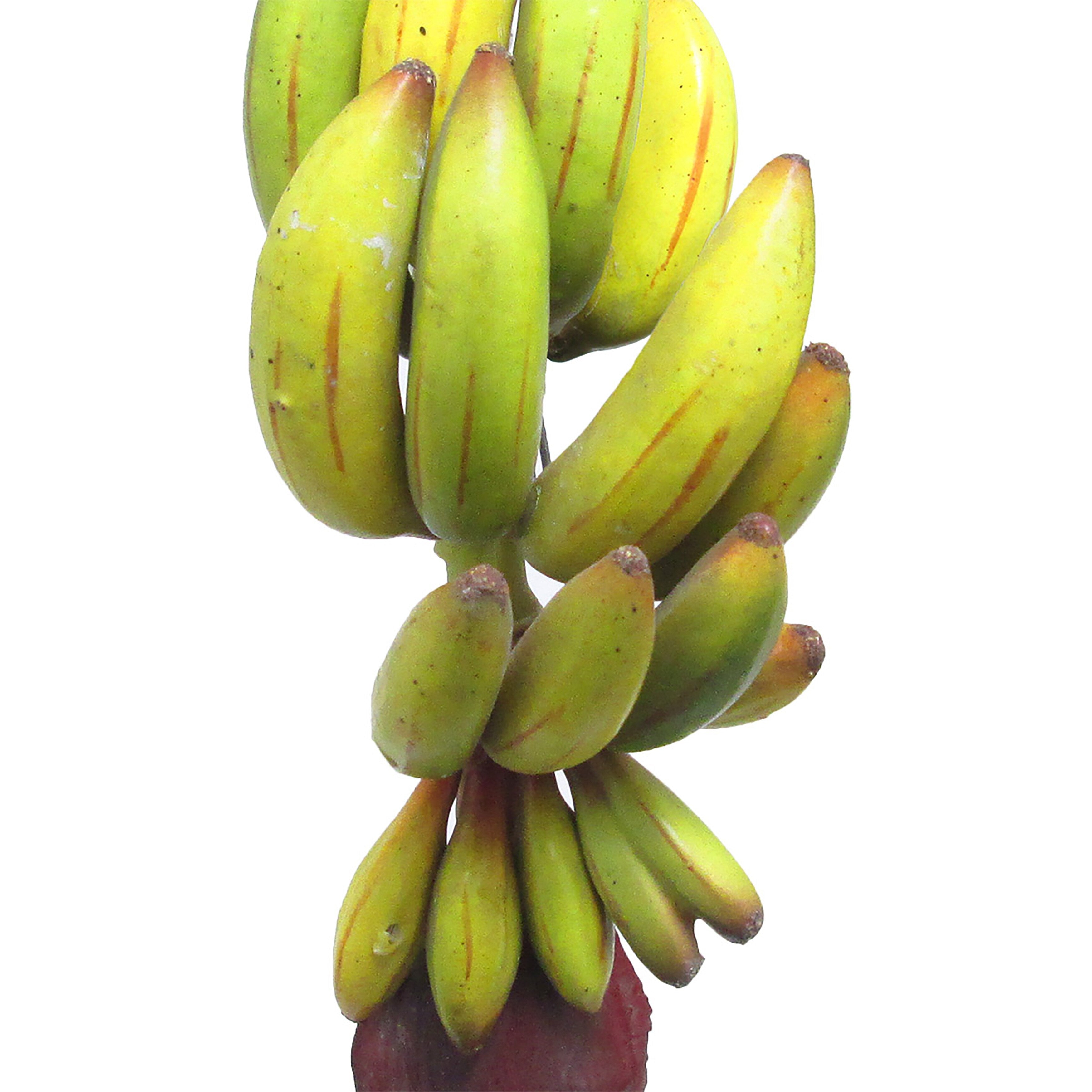 Lot de 2 grappes de bananes artificielles, décoration de fruits, pièce d'accent, 11 po - 11 po L x 4 po l x 4,5 po DP