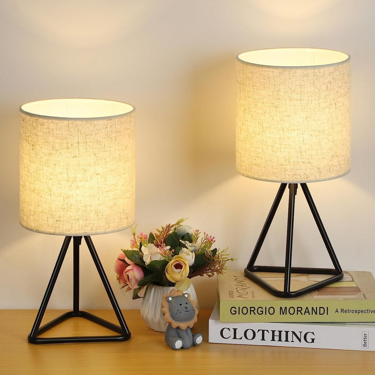 Lot de 2 jolies lampes de chevet modernes pour salon et chambre à coucher