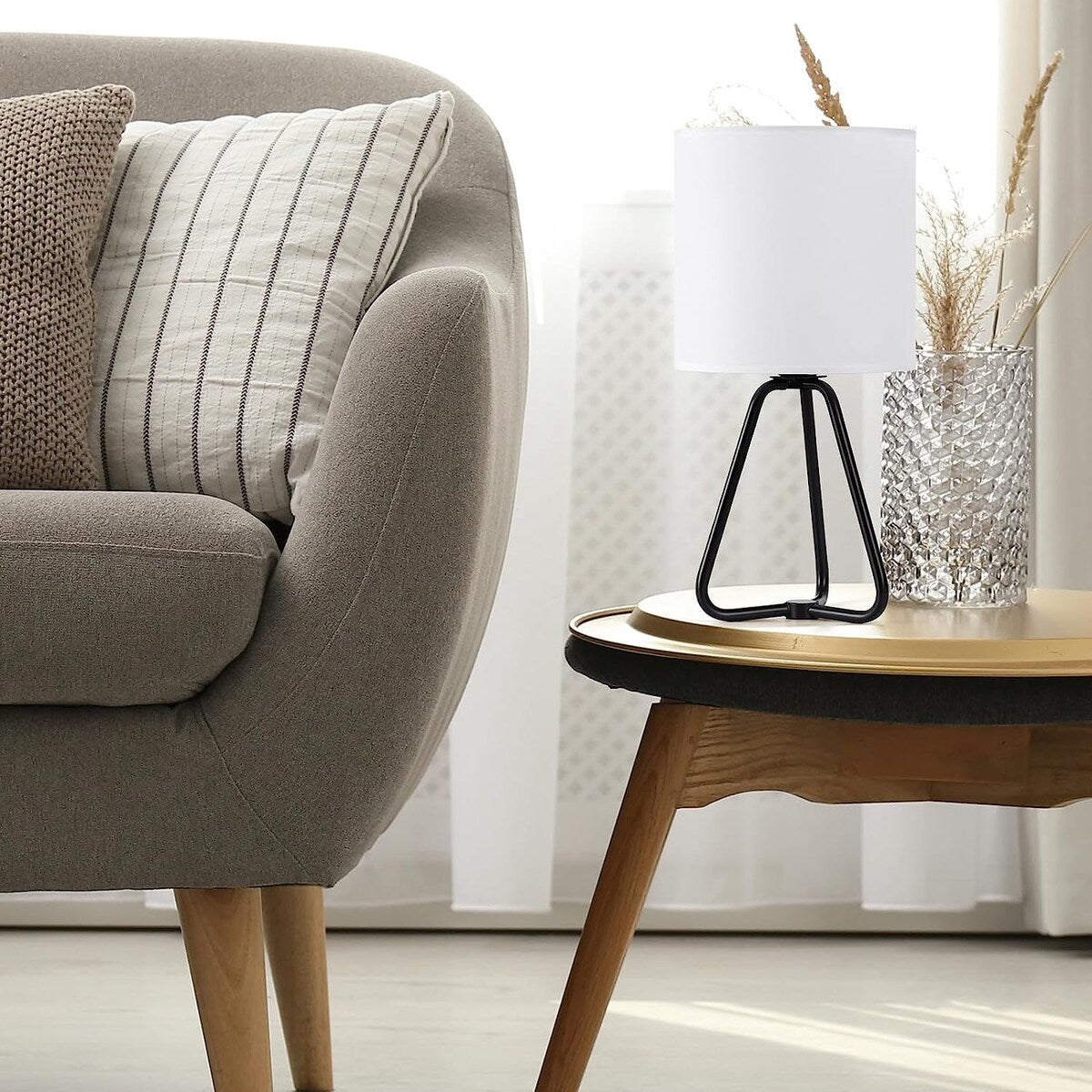 Lot de 2 jolies lampes de chevet modernes pour salon et chambre à coucher