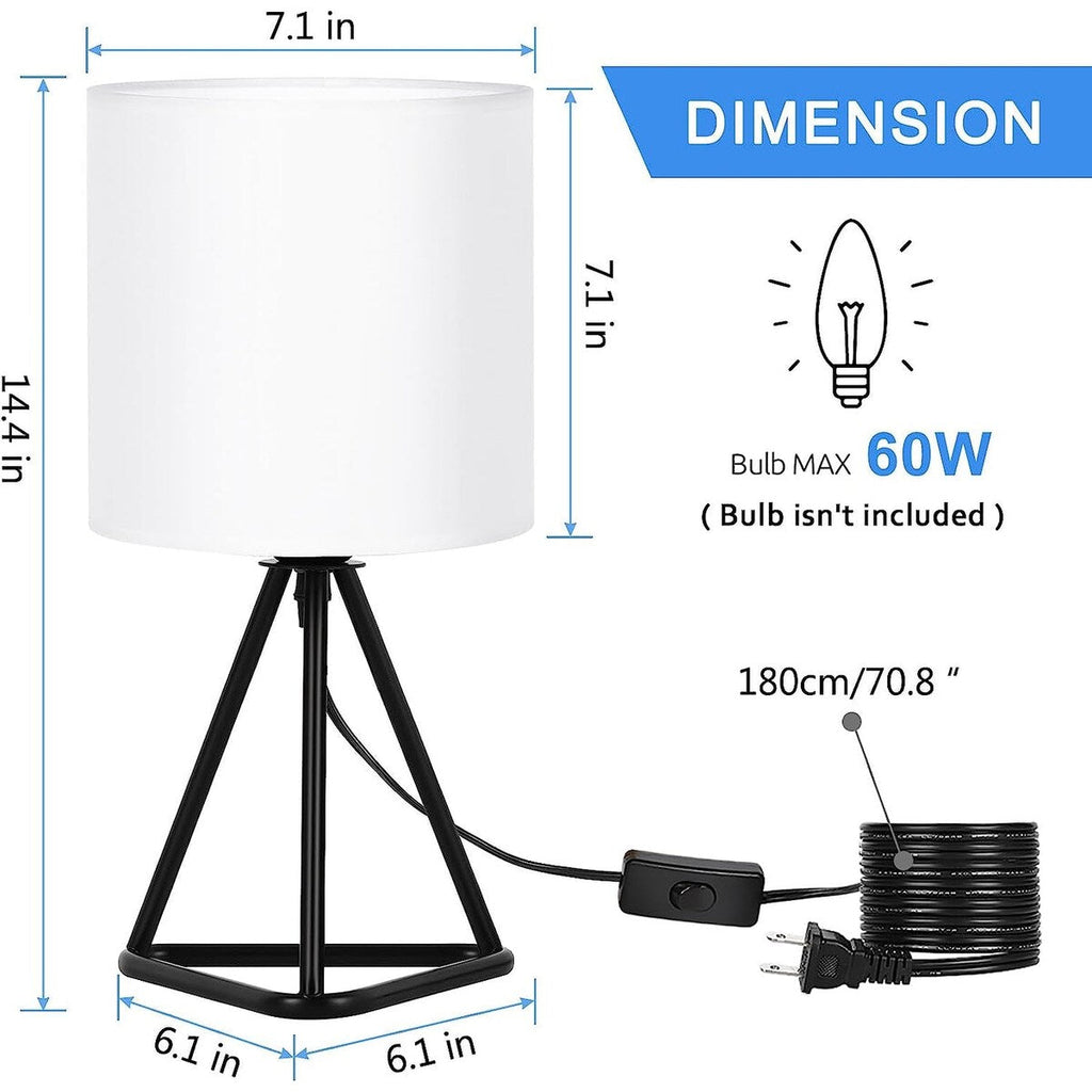 Lot de 2 jolies lampes de chevet modernes pour salon et chambre à coucher