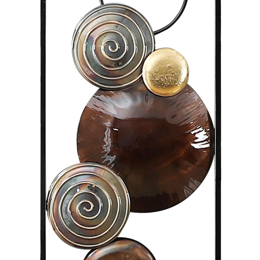 Décoration murale moderne en métal doré et marron (lot de 2)
