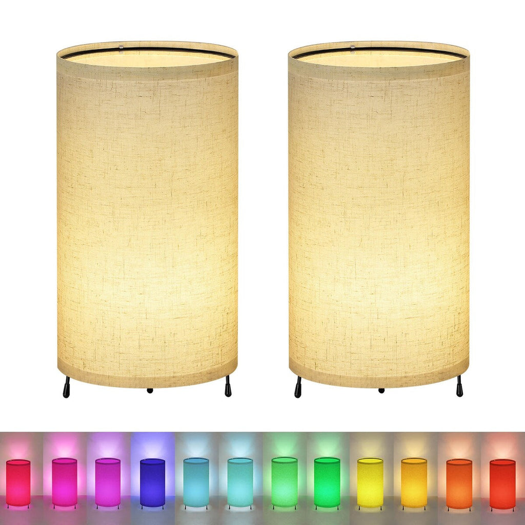 Lot de 2 petites lampes de table avec télécommande