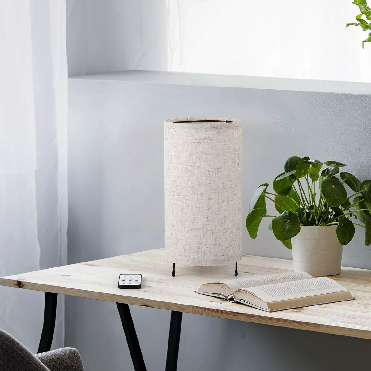 Lot de 2 petites lampes de table avec télécommande