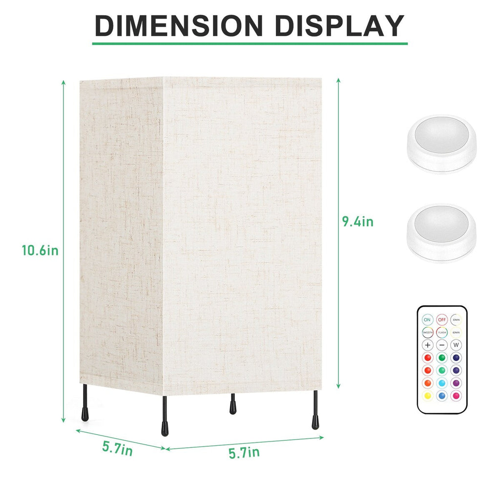 Lot de 2 petites lampes de table avec télécommande