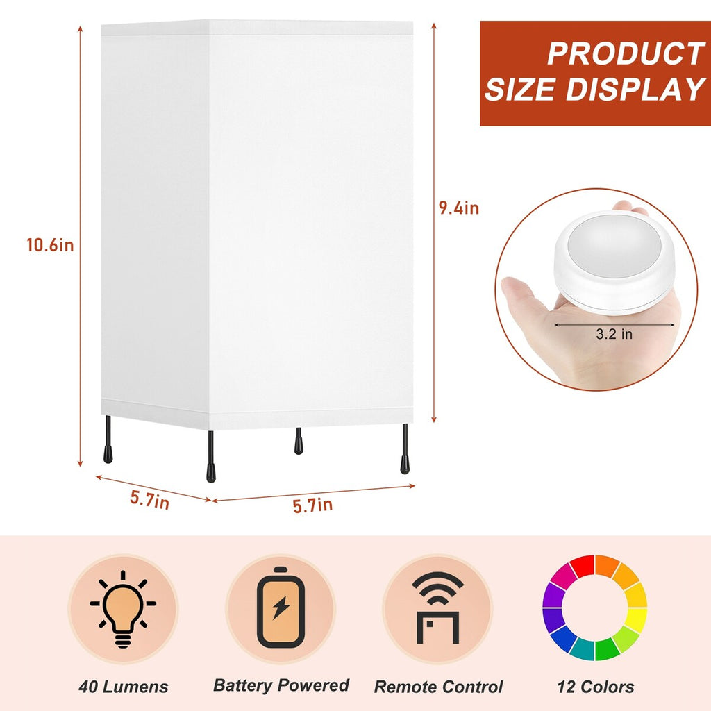 Lot de 2 petites lampes de table avec télécommande