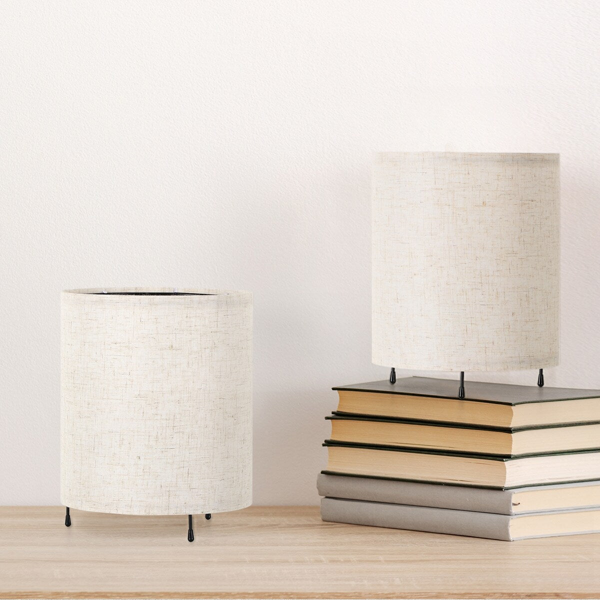 Lot de 2 petites lampes de table avec télécommande
