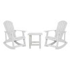 Ensemble de 2 chaises à bascule Adirondack en polyrésine avec 1 table d'appoint