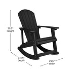 Ensemble de 2 chaises à bascule Adirondack en polyrésine avec 1 table d'appoint