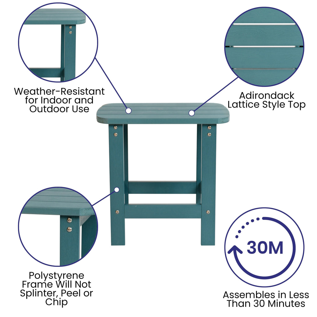 Ensemble de 2 chaises à bascule Adirondack en polyrésine avec 1 table d'appoint