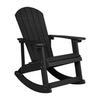 Ensemble de 2 chaises à bascule Adirondack en polyrésine avec 1 table d'appoint