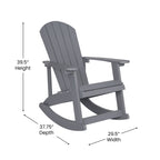 Ensemble de 2 chaises à bascule Adirondack en polyrésine avec 1 table d'appoint