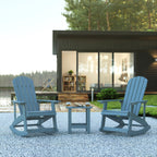 Ensemble de 2 chaises à bascule Adirondack en polyrésine avec 1 table d'appoint