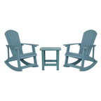 Ensemble de 2 chaises à bascule Adirondack en polyrésine avec 1 table d'appoint
