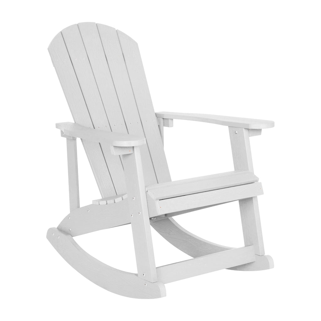 Ensemble de 2 chaises à bascule Adirondack en polyrésine avec 1 table d'appoint
