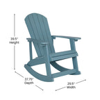 Ensemble de 2 chaises à bascule Adirondack en polyrésine avec 1 table d'appoint