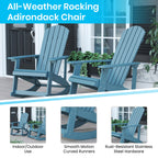 Ensemble de 2 chaises à bascule Adirondack en polyrésine avec 1 table d'appoint