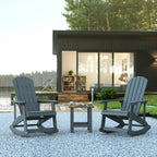Ensemble de 2 chaises à bascule Adirondack en polyrésine avec 1 table d'appoint