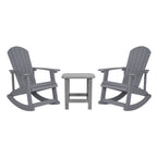 Ensemble de 2 chaises à bascule Adirondack en polyrésine avec 1 table d'appoint