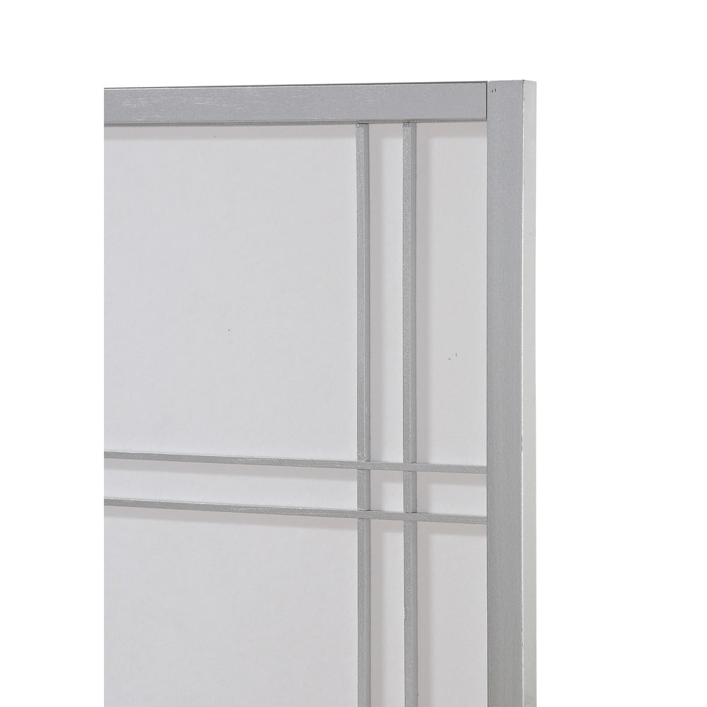 Paravent de séparation à 4 panneaux en bois et papier blanc Seto de Roundhill Furniture