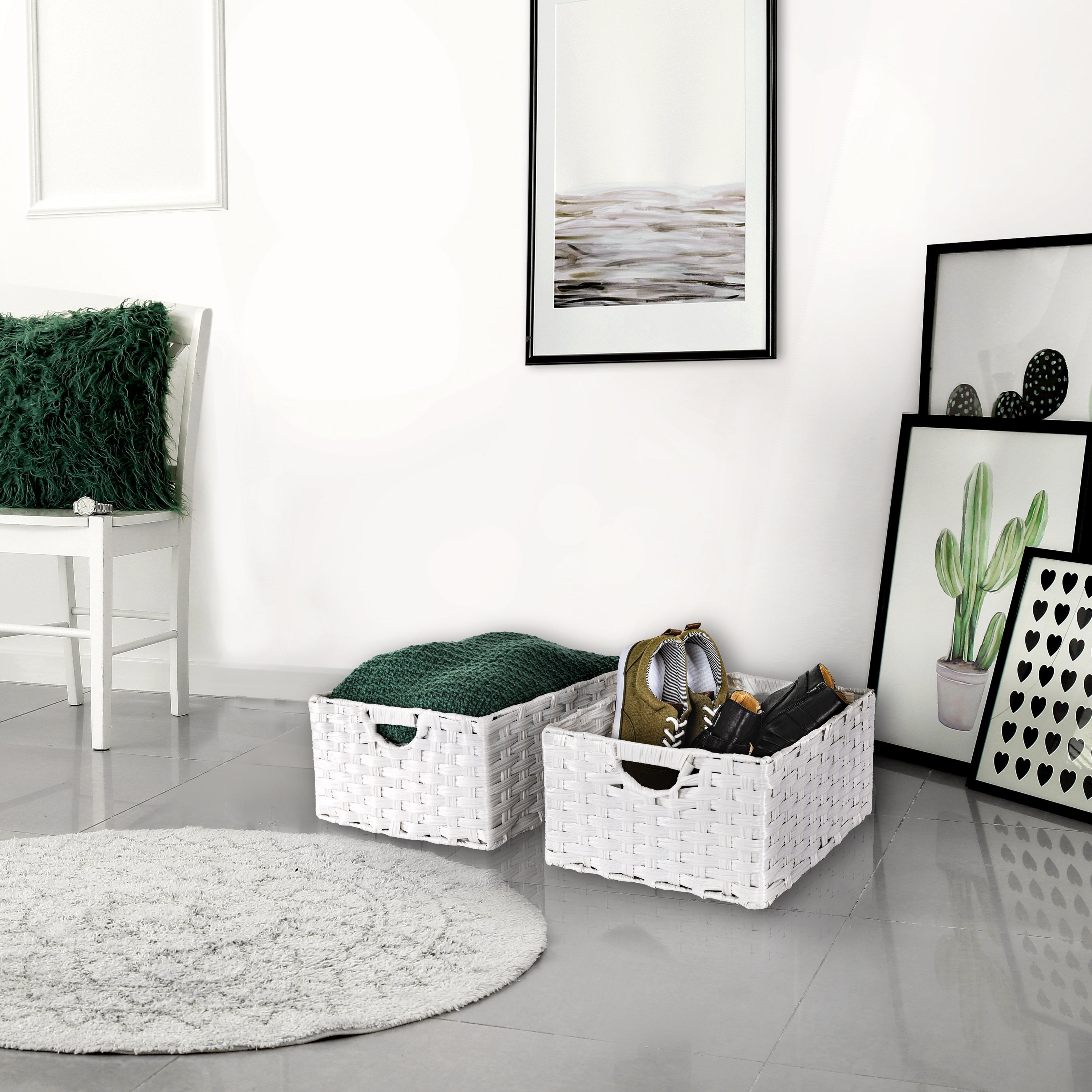 Panier de rangement pliable tissé à la main Seville Classics (lot de 2)